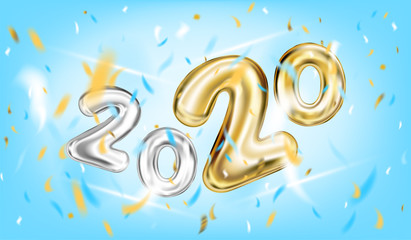 2020 New Year Poster in sky blue