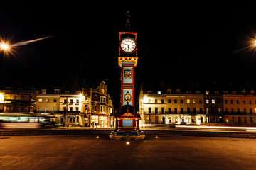 Fototapeta na wymiar Weymouth Jubilee Clock at Night