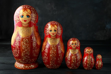 Beautiful Russian traditional nesting dolls matreshka