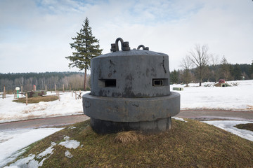Turret in the Historical and Cultural Complex Stalin Line in Loshany near Minsk, Belarus