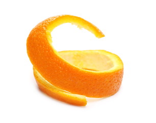 Orange peel isolated on white background