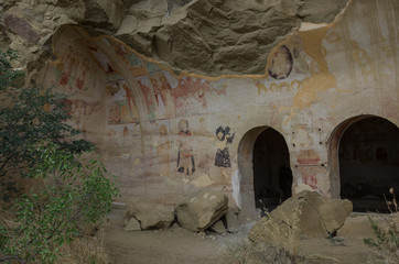  Ancient Surviving Frescoes In Walls Of Caves Of David Gareja Monastery Complex.Kakheti Region, Georgia.