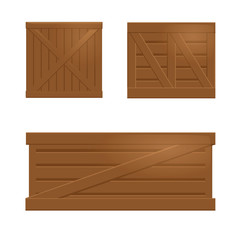 wooden box vector