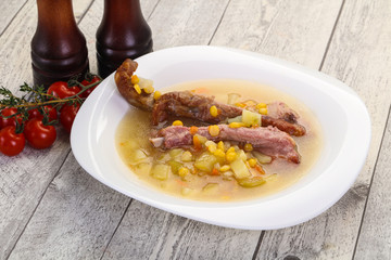 Peas soup with ribs