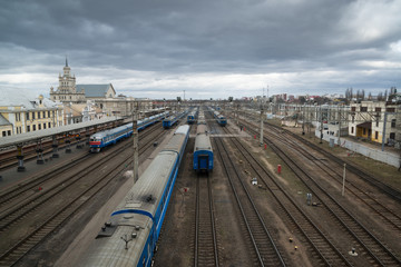 Brest central railway station in Brest, Belarus