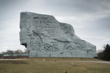 Monument Courage from back side in Brest fortress formerly known as Brest-Litovsk Fortress, is a...
