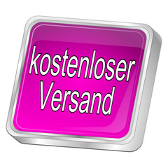 free Delivery Button - in german - 3D illustration