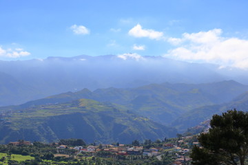 Telecom towers in ambience of pico de la nieves mountains in Gran Canaria Spain