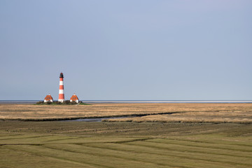 Leuchtturm Westerheversand in Schleswig-Holstein, Deutschland