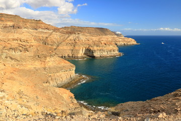 Puerto Rico beach and amadores in Gran Canaria.