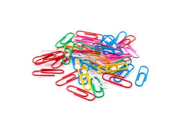Paper clips isolated on white background