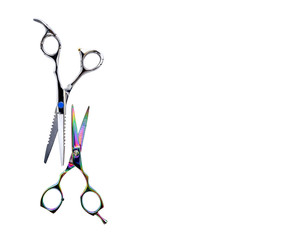 Dog grooming scissors isolated on white background