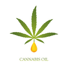 healthy cannabis cbd oil drop vector illustration EPS10