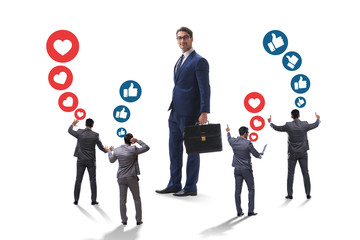 Concept of social networks with businessmen