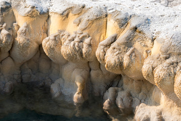 Geyser in old faithful Basin in Yellowstone National Park in Wyoming