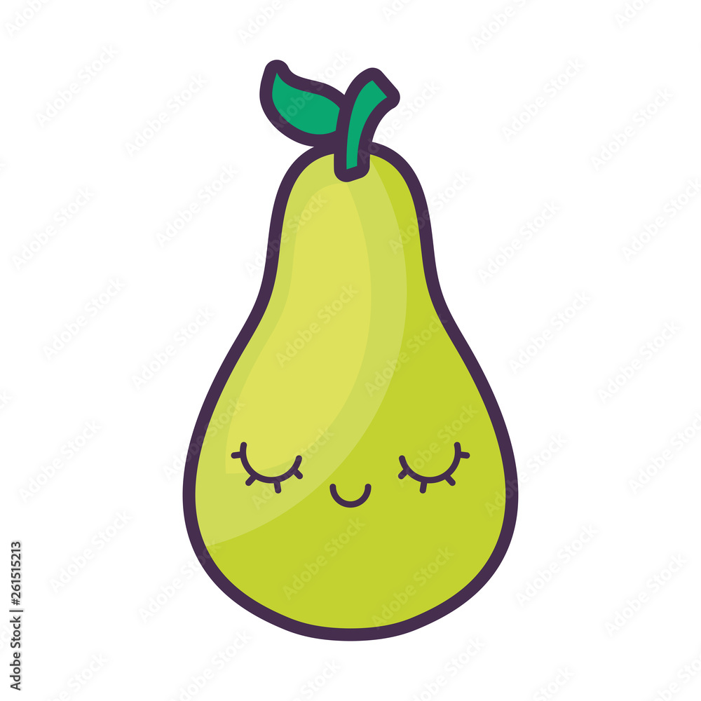 Poster pear fruit kawaii character - Posters