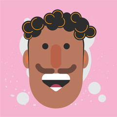 illustrated Man character. Character for animation. Funny cartoon part of series