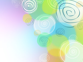 Colorful Hand Drawn Circles Soft Background