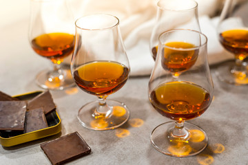 Delicious rum with dark chocolate