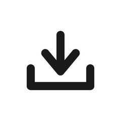 Download icon. Simple glyph vector for UI and UX, website or mobile application on white background. Downward arrow icon for download symbol