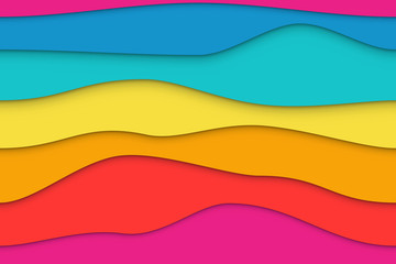 Seamless Colorful Wavy Paper Layers Background - 261516462