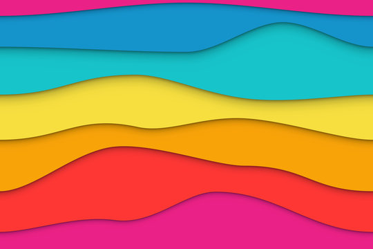 Seamless Colorful Wavy Paper Layers Background © tuulijumala