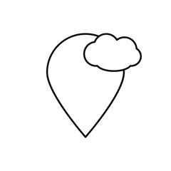 Location pin with cloud