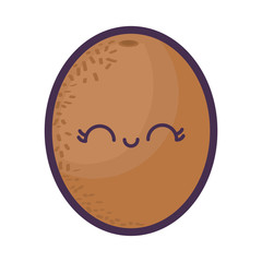 fresh kiwi fruit kawaii character