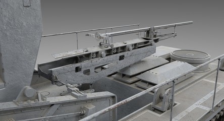 World War 2- Detail of German Mortar Karl with straight barrel