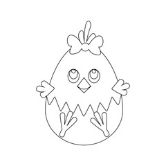 Easter chicken egg outline