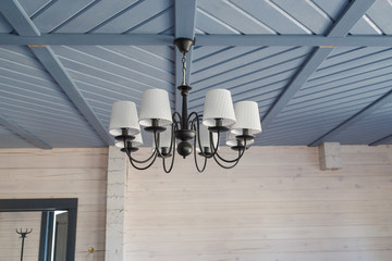 Classical modern lamp hanged on wooden ceiling