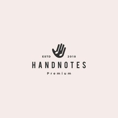 hand music notes logo vector icon illustration