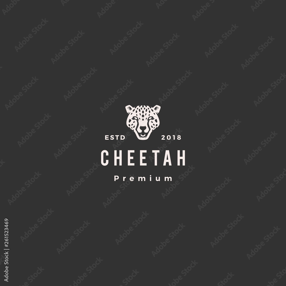 Sticker panther cheetah head logo vector icon illustration