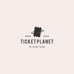 ticket planet logo vector icon illustration