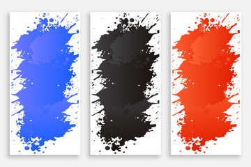 abstract ink color splash banners set
