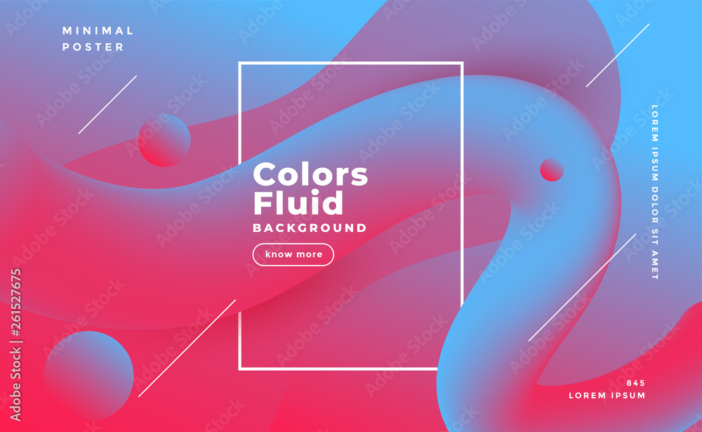 Poster abstract fluid shape background in duotone colors