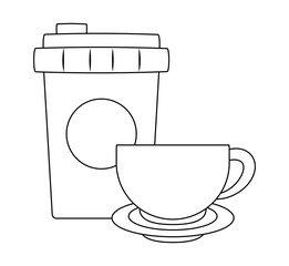 plastic container with cup of coffee