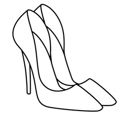 glamor woman new stylish shoes illustration isolated image object coloring page 