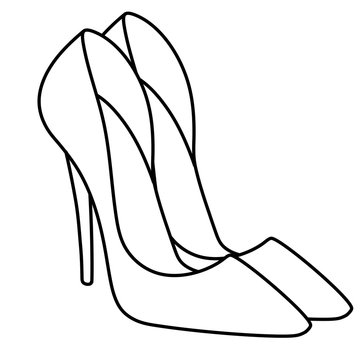 glamor woman new stylish shoes illustration isolated image object coloring page 
