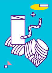 white blue colors geometry abstract background