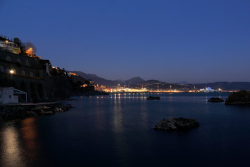 Fototapeta na wymiar Panoramic view from Cava de' Tirreni on Salerno, Italy