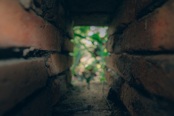 Space of brick walls entrance