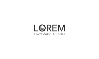 Lion silhouette business logo template