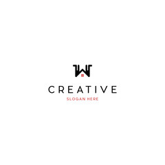 Fototapeta premium W letter logo Design Modern Monogram Icon. W home logo design modern template