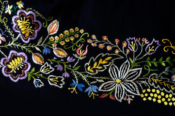 ornamentation of old Ukrainian shirts, embroidery and pattern placement