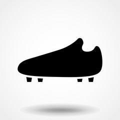 Football shoes in trendy flat style isolated on background. Football shoes logo, app, UI. Vector illustration, EPS10.