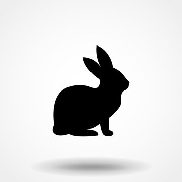 rabbit icon. vector rabbit sign symbol on white background. animal silhouette