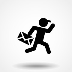 Mail courier icon from Man Poses Set. Vector isolated on white background EPS 10