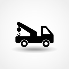 Naklejka na ściany i meble Tow truck icon vector, filled flat sign, solid pictogram isolated on white. Symbol, logo illustration. Pixel perfect