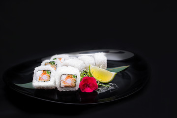 food dish sushi cocktails menu